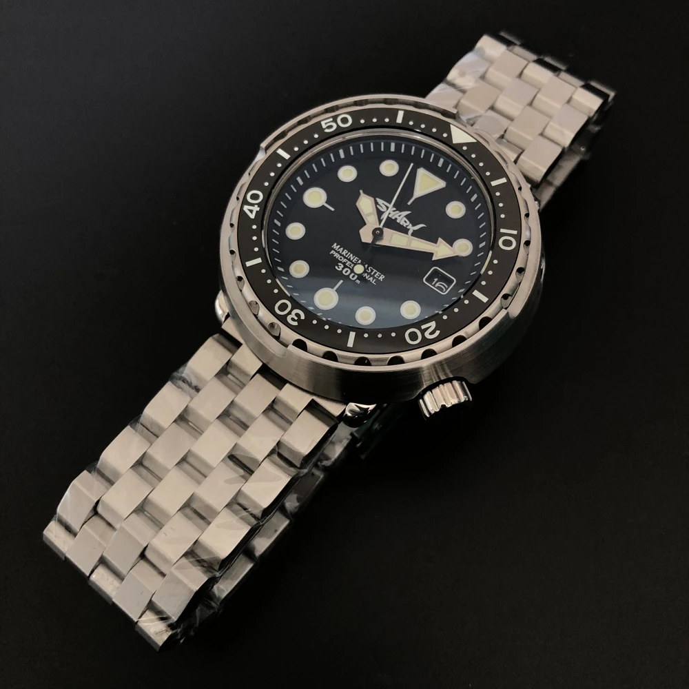 Мужские механические часы STEELDIVE SD1975T с логотипом акулы 300 м водонепроницаемые для