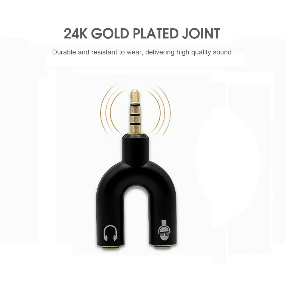 3 5 мм аудио кабели разделитель U образный адаптер двойной разъем для наушников