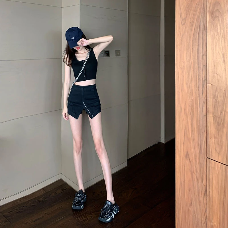 

Women sexy Jeans Short High Waist Package Hip Vintage Shorts Summer Female Korean Skinny Haren Wash Hot Denim Shorts Streetwear