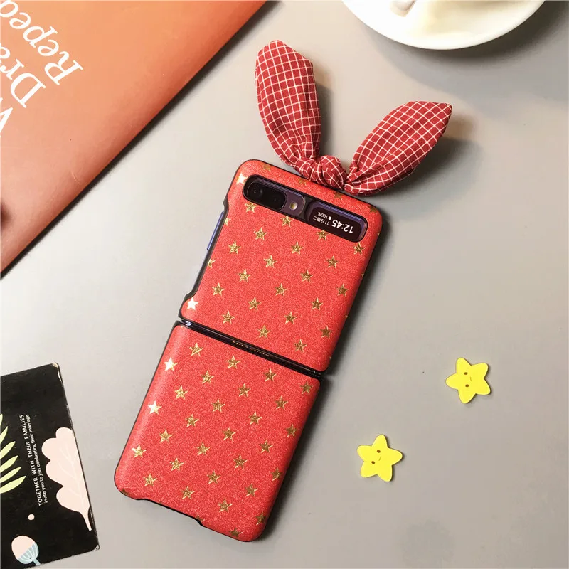 para Samung Zflip Capa dos Desenhos Cases Estrela Dermatoglifo Telefone Capa Etui Zflip z Flip Fundas Animados Bonito Dobrável Tela Bowknot 5g