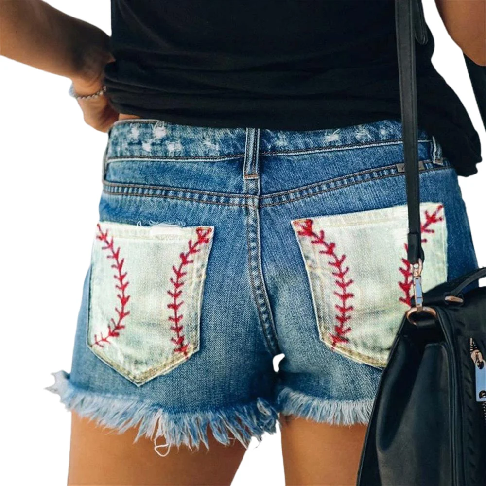 

Summer Women Short Vintage Commute Distressed Ripped Tassels Short Hot Fashion Special Pocket Casual Daily Wear Booty Short
