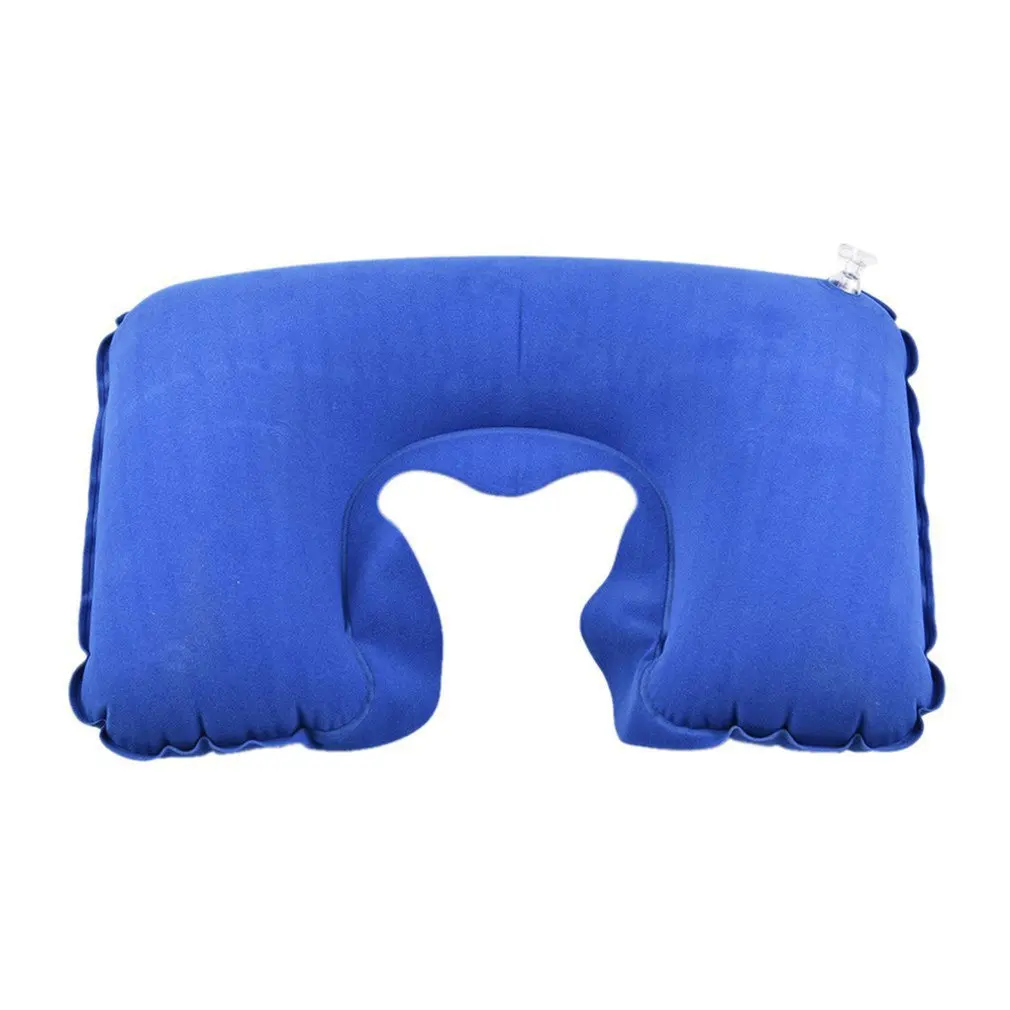 

Outdoor Portable Traveling Inflatable Pillow U-shaped Inflatable PVC Durable Practical Flocking Neck Pillow