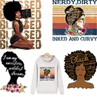 Новые африканские черные железные нашивки для девочек на одежду, модные термонаклейки, виниловые термонаклейки сделай сам для футболок, женские нашивки