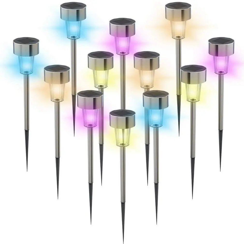 

Уличные светодиодные фонари для дорожек на солнечной батарее, 12 шт., IP44