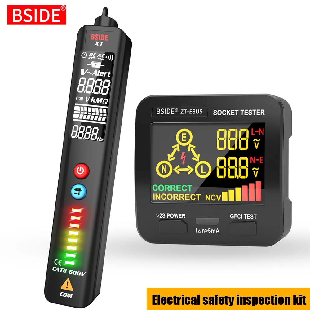 

BSIDE Intelligent Voltage detector Multimeter Tester Non-contact Adjustable sensitivity electric test pencil Live wire indicator