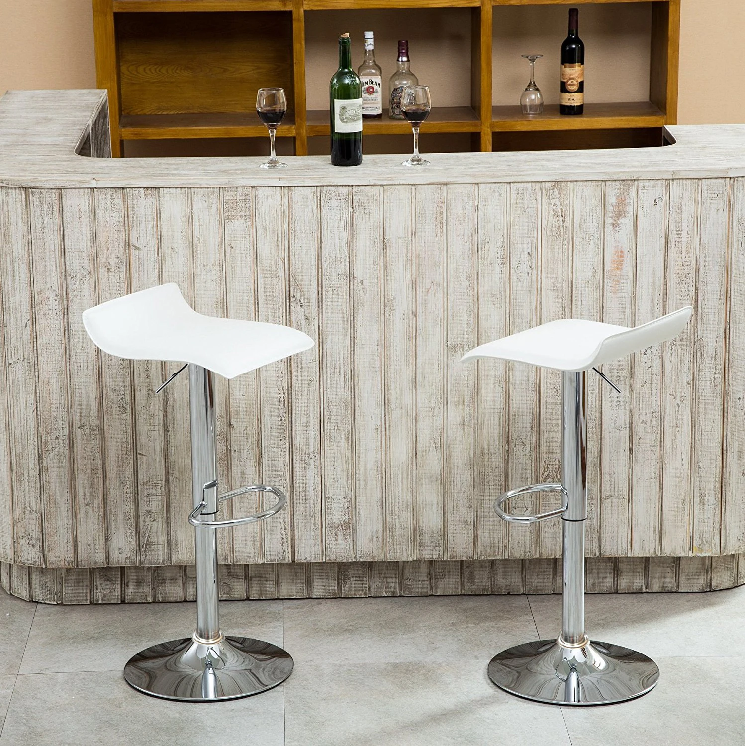 

2PCS Counter Height Bar Stools Adjustable Swivel Pub Kitchen Dining Living