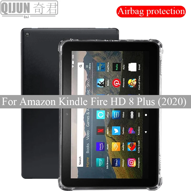 

Tablet case for Amazon Kindle Fire HD 8 Plus 2020 8.0" Silicone soft shell Airbag cover Transparent protection Ebook TPU skin