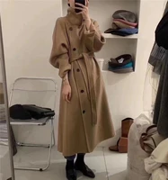100 wool double sided cashmere coat womens long winter 2021 new loose over the knee wool coat women