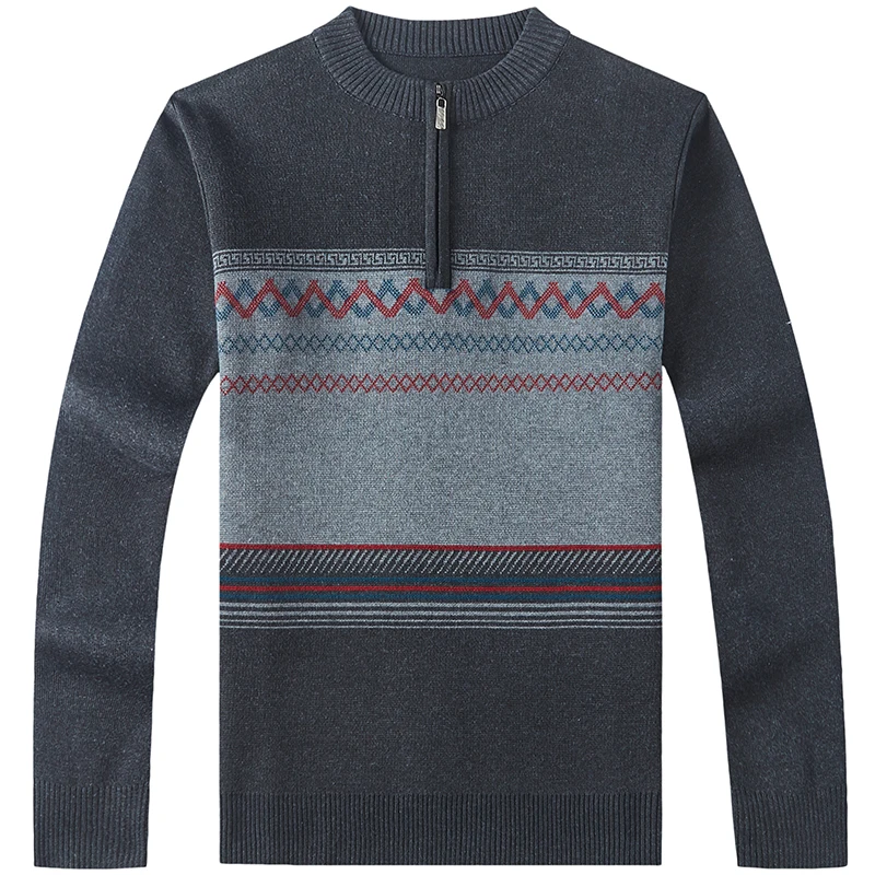2020 Повседневный толстый теплый зимний вязаный свитер на молнии Мужская одежда