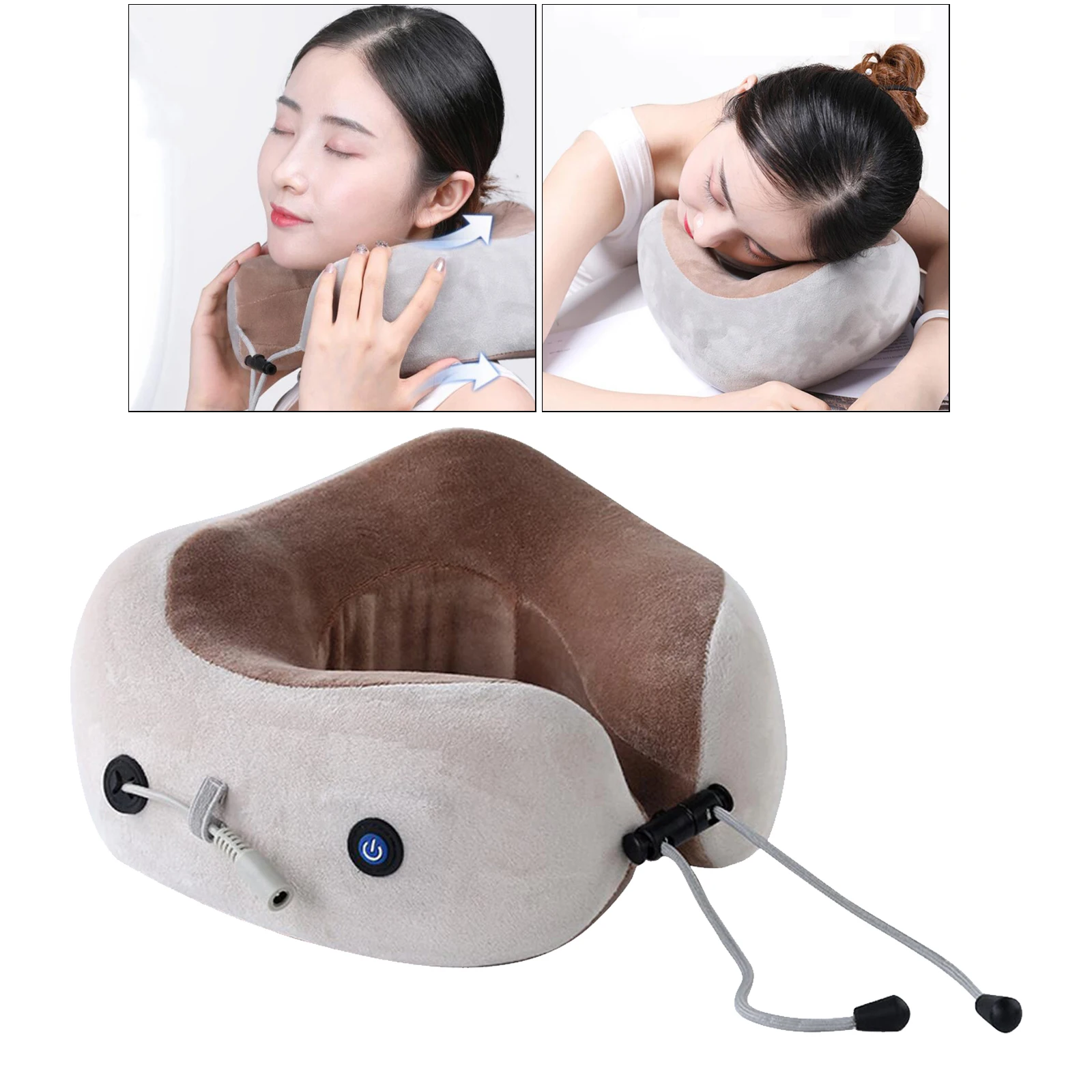 

Electric Neck Massager Pillow Memory Foam U-shaped Travel Pain Ease Head Neck Support Custion Memory Foam Massage Pillow