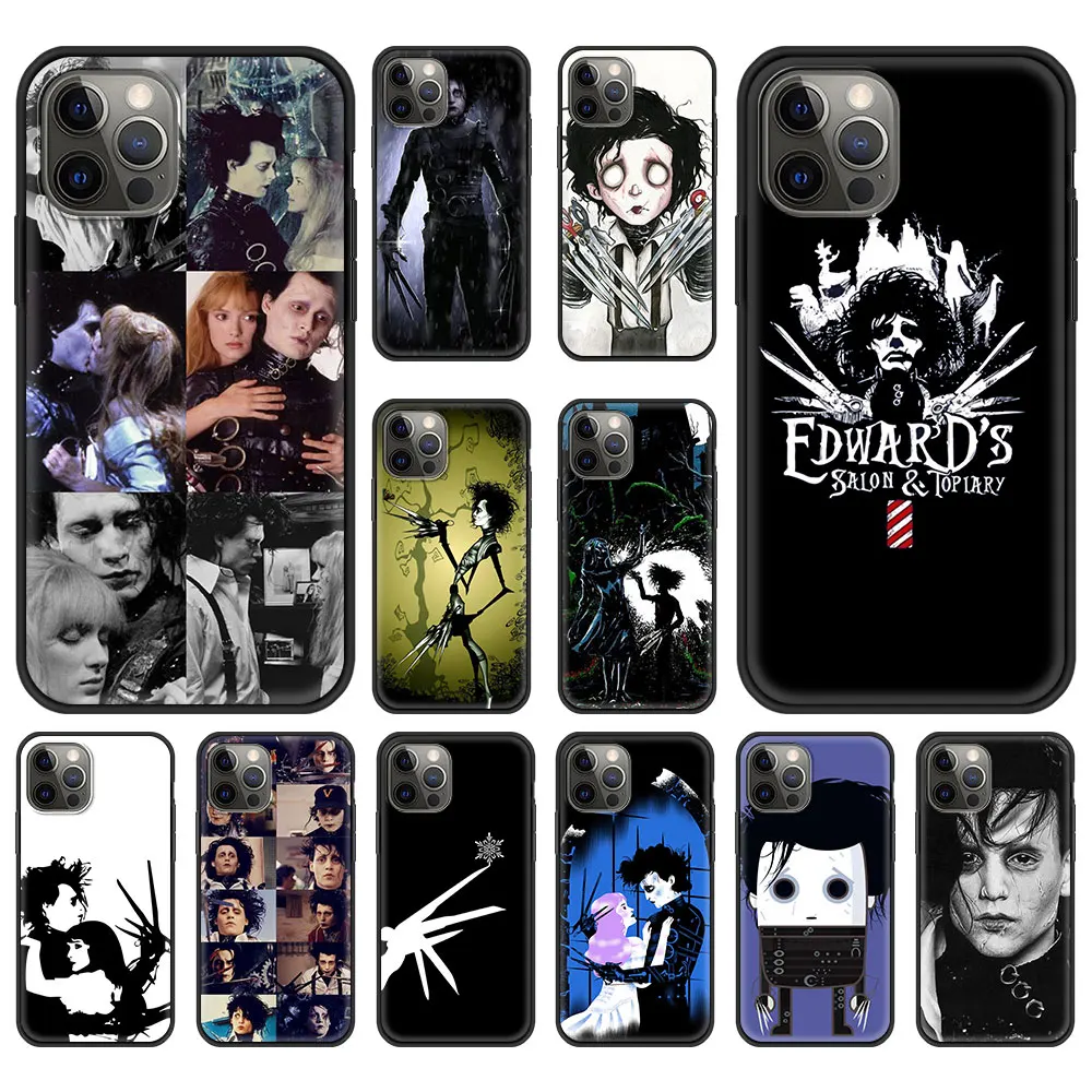 

Edward Scissorhands ​movi Luxury Phone Case For iPhone 13 12 11 Pro MAX XR X SE XS 7 8 Plus Soft Black Matte Cover Fundas Shell