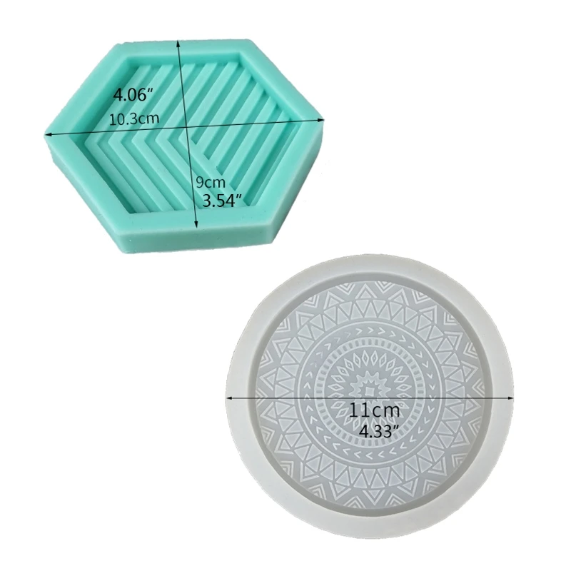 

DIY Round Coaster Silicone Molds for Resin Tea Mat Coaster Molds for Resin Casting Mold Diameter 11cm/9cm Colors Random
