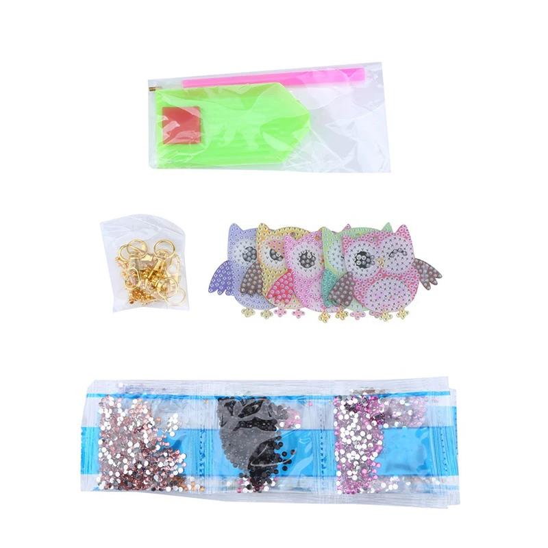 5 шт. DIY полная дрель специальный алмаз живопись брелок мультфильм сова торт