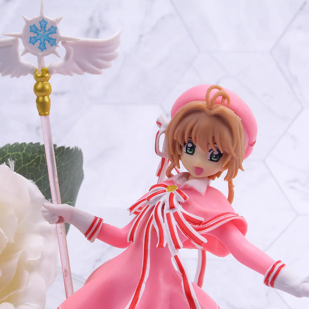 

Anime Pink Card Captor SAKURA Action Figures Toys Girls PVC Figure Model Car Cake Decorations Toys Gift
