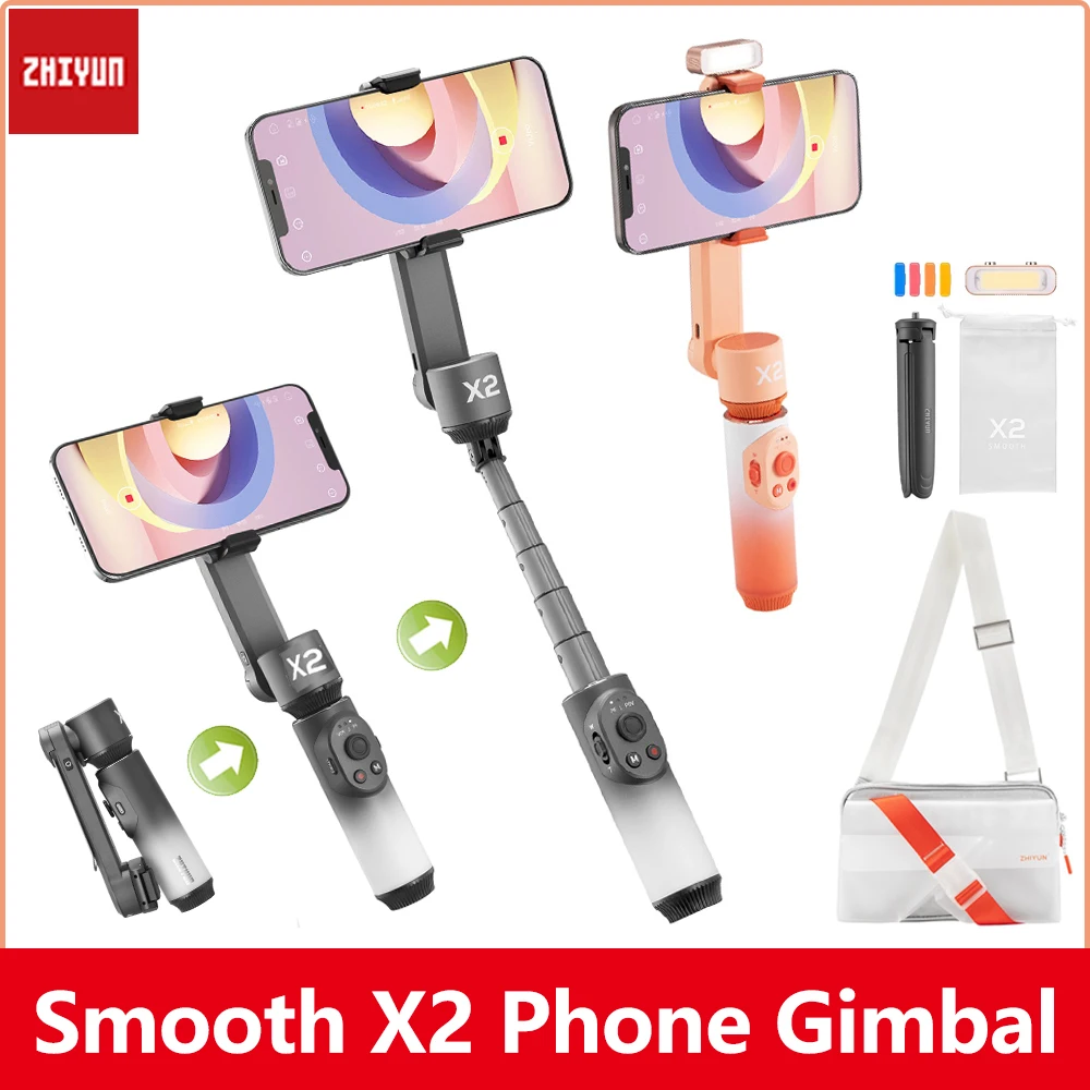 Zhiyun Smooth X2 2-осевой держатель для телефона Ручной Стабилизатор iPhone HUAWEI Xiaomi Samsung Galaxy