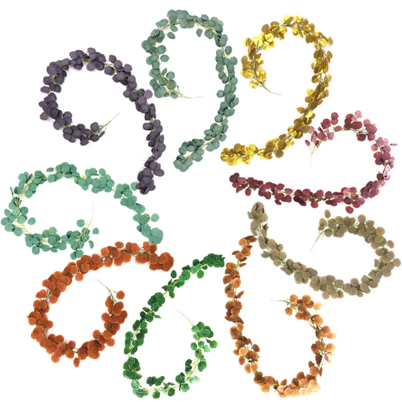 

Artificial Eucalyptus Rattan Christmas Garland for Wedding Home Room Decoration Spring Autumn Garden Arch DIY Fake Plant Vine