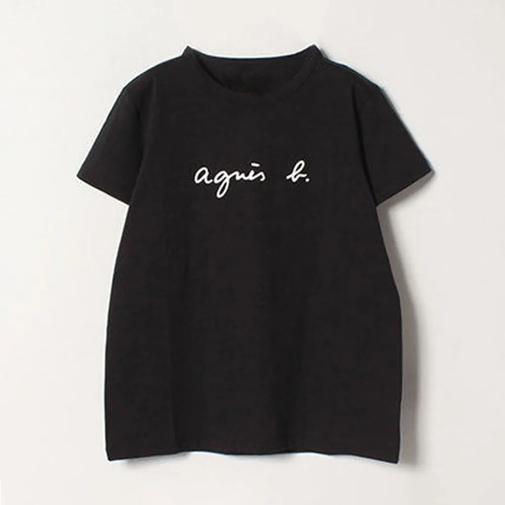 Женская футболка черного и белого цвета Однотонная с буквенным алфавитом