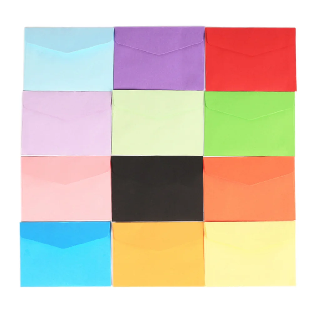 

100PCS Mini Easyclose Neon Brights Color Envelopes Assorted Envelopes for Cards - Random Color
