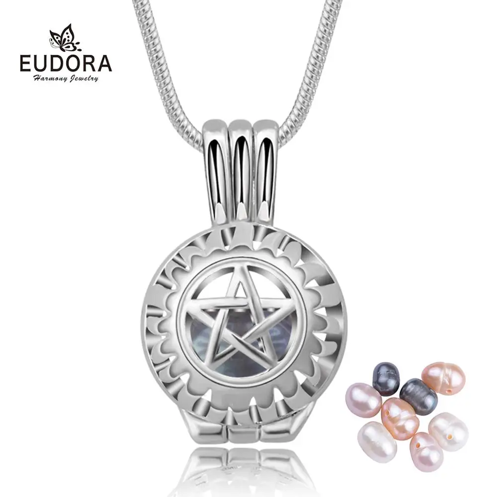 Жемчужное ожерелье EUDORA с подвеской в виде звезды и круга 8 шт. жемчужин ювелирные
