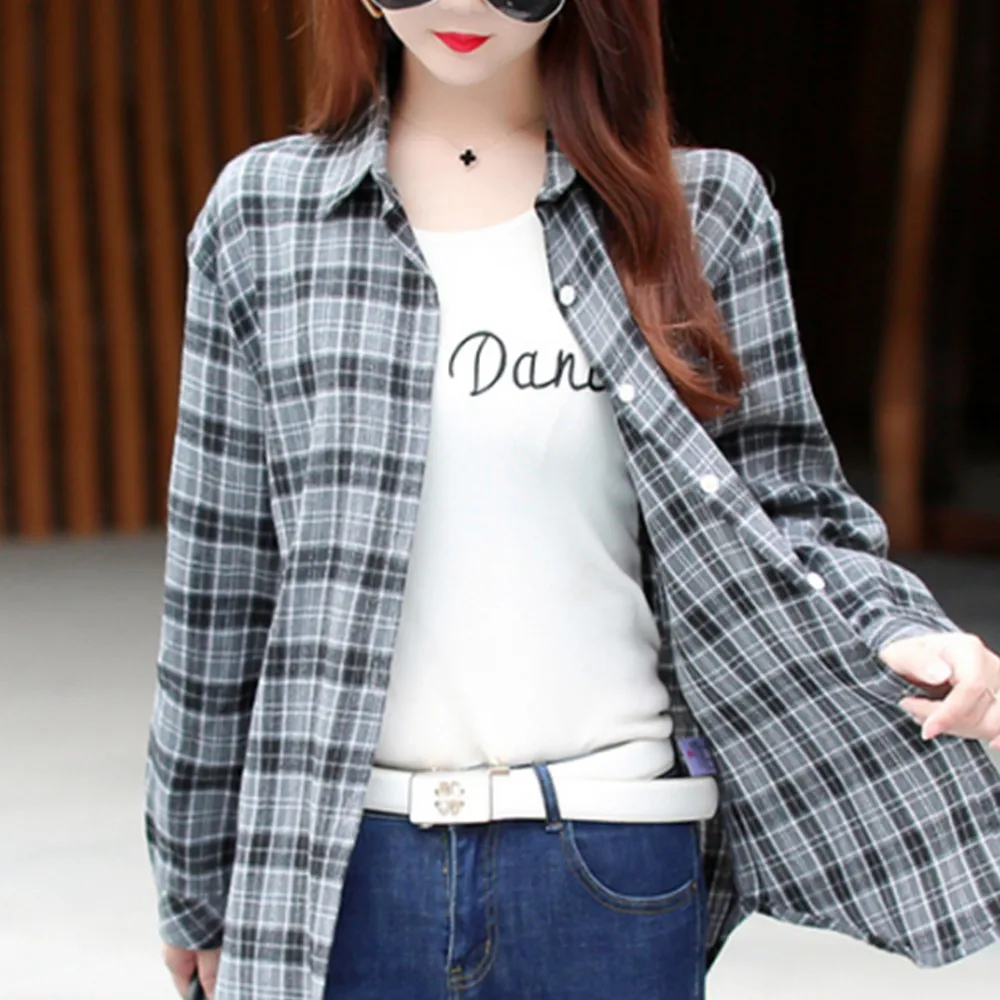 

TSACTE Women's Long-Sleeved Square Collar Shirt Spring 2021 New Design Sense Small Women's Plaid Blouse Jacket Women