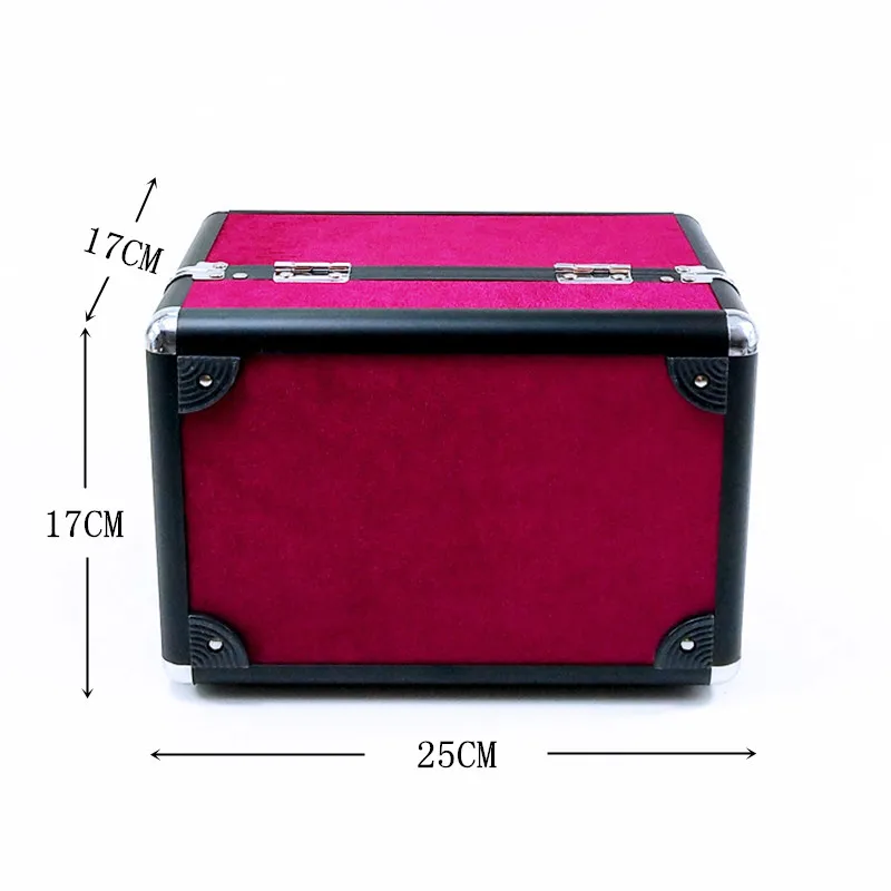 Новая профессиональная портативная косметичка из алюминиевого сплава двойная