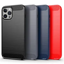 For Cover iPhone 12 Pro Max Case For iPhone 12 Pro Max Cover Capas Shockproof TPU Carbon Fiber Case For iPhone 12 Pro Max Fundas
