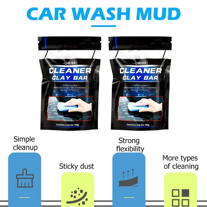 

2pcs Car Wash Clean Clay Bars Auto Care Detailing Car Truck Vehicle Cleaner Cleaning Washing Tools