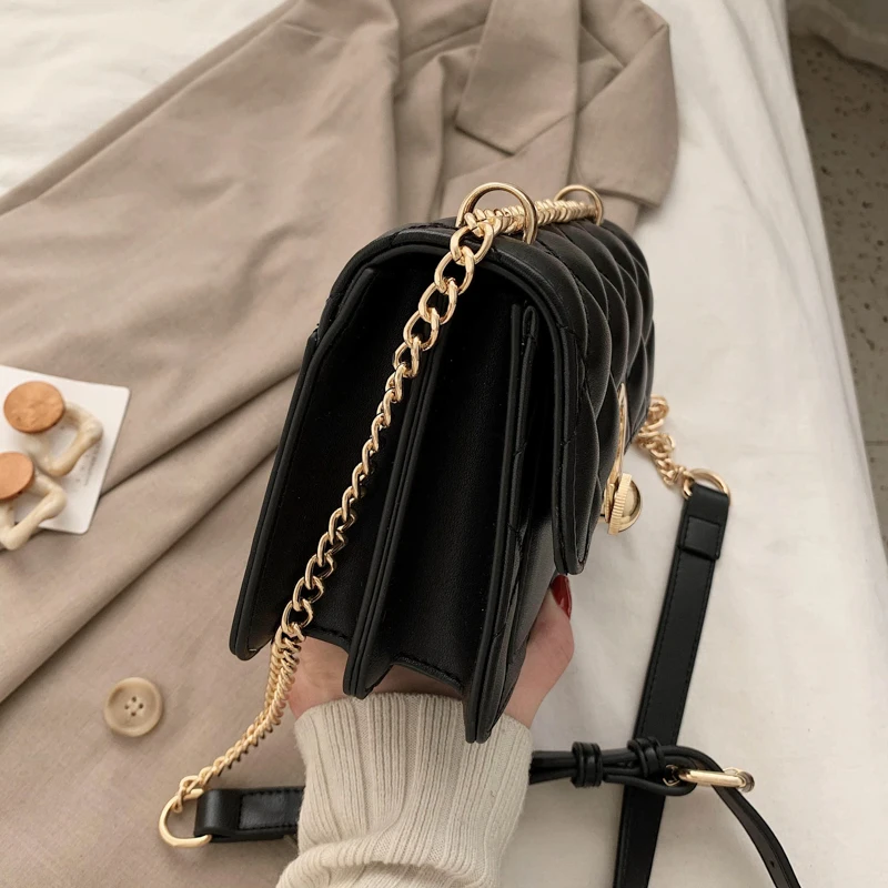 New Women's Large capacity Metal Chain Shoulder Bag PU Leather Clutch Hasp Handbag Ladies Crossbody | Багаж и сумки