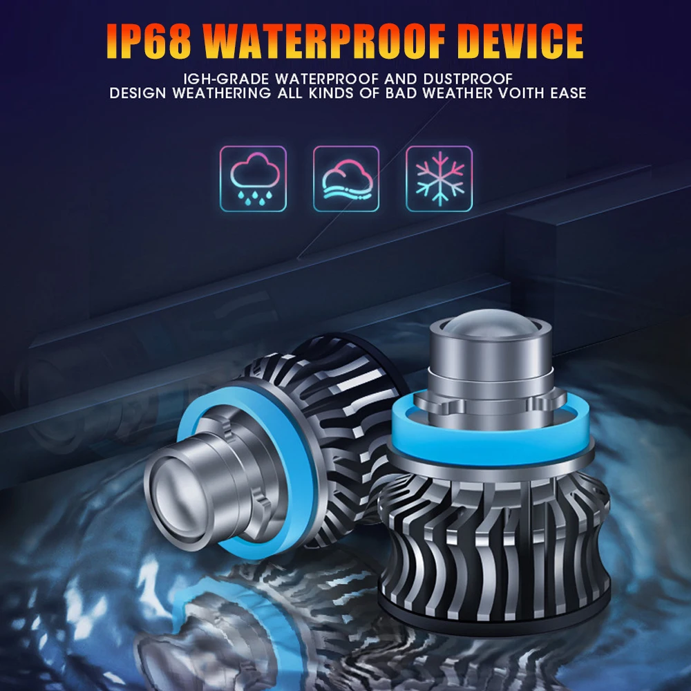 Edark LED Project Headlight Bulb Projector Lens Devil H8 H9 H11 9005/HB3 9006/HB4 H7 6000K White 3000K Amber Yellow 8000K Blue | Автомобили