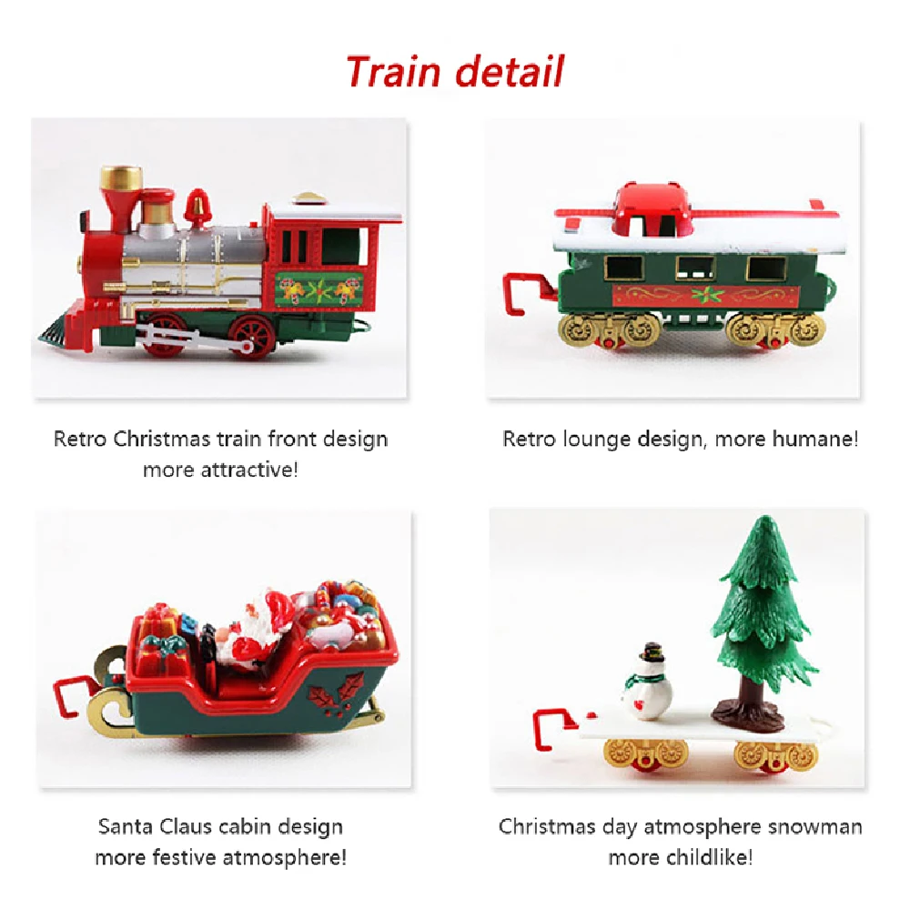 

Electric Christmas Rail Car Train Toy Children's Electric Toy Railway Train Set Racing Road Transportation Building Toys