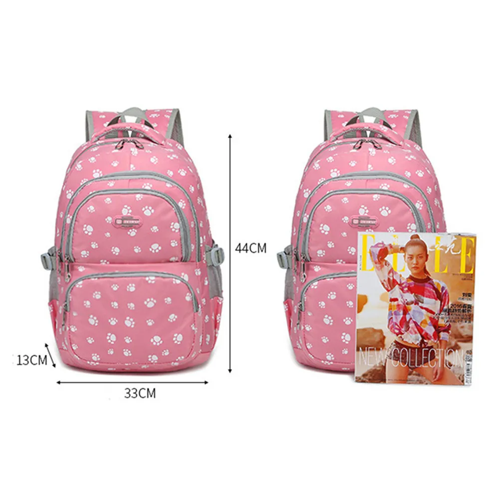 Children School Bags Backpack Mochila escolar for Girls Waterproof Primary School Backpack Cartoon Bear paw print Kids Book bag