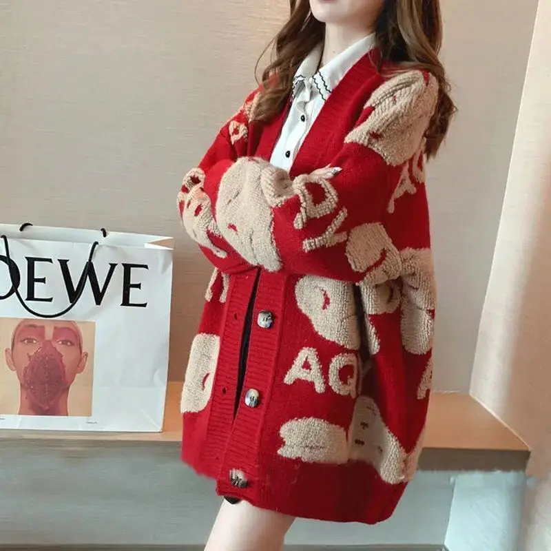 

Sweater Jacket Spring Autumn Winter Women Clothing 2021Female Nnew Trendy Lazy Wind Korean Of Loose Knitted Ccardigan Fashion A2