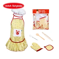 veitch fairytales learning education pretend play food cooking game baking tools children apron kitchen toy set for kid girl boy