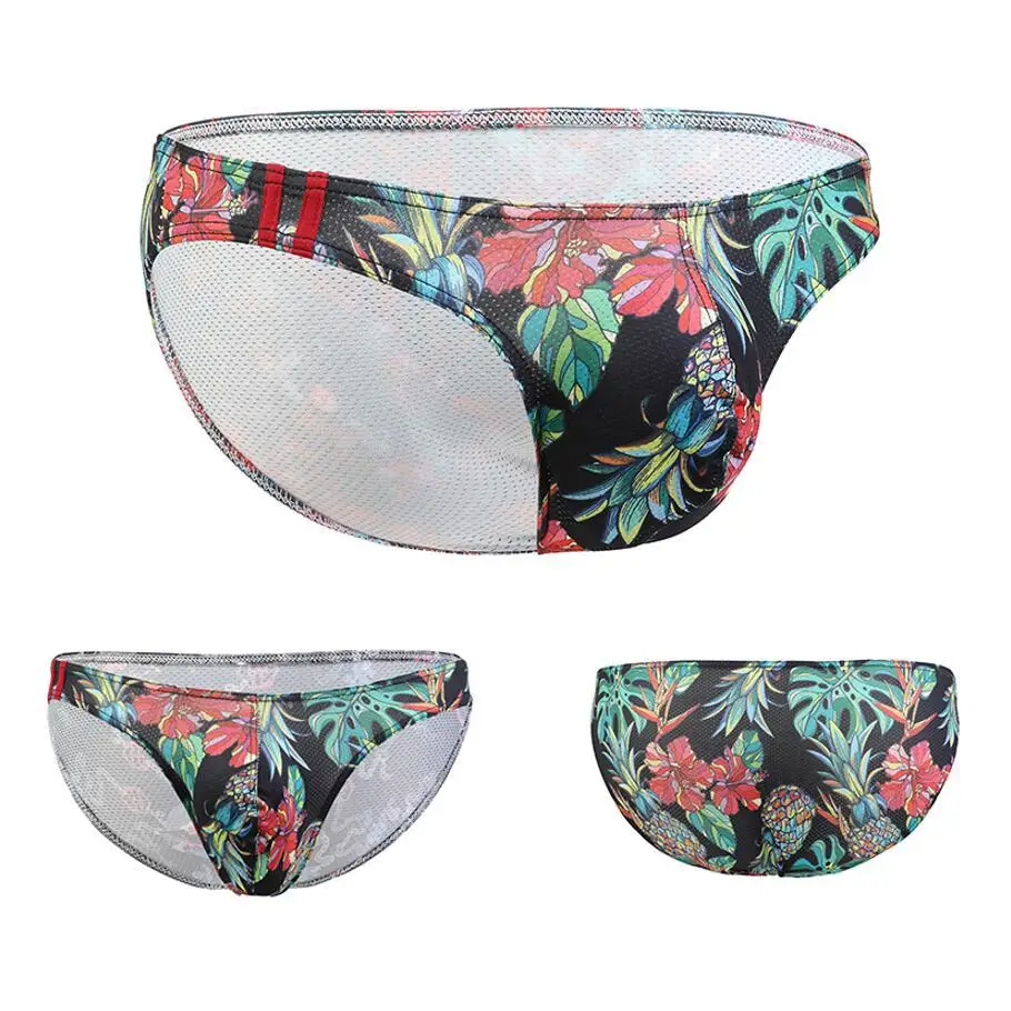 Мужские трусы бикини с U-образным выпуклым мешочком и принтом |