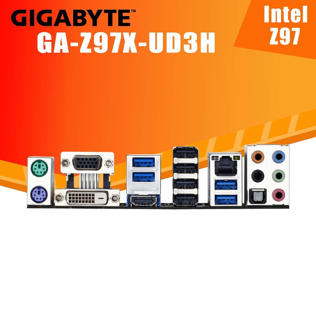 Оригинальная подержанная Материнская плата Gigabyte модель Z97 Socket LGA 1150 DDR3 USB3.0 SATA3.0 |