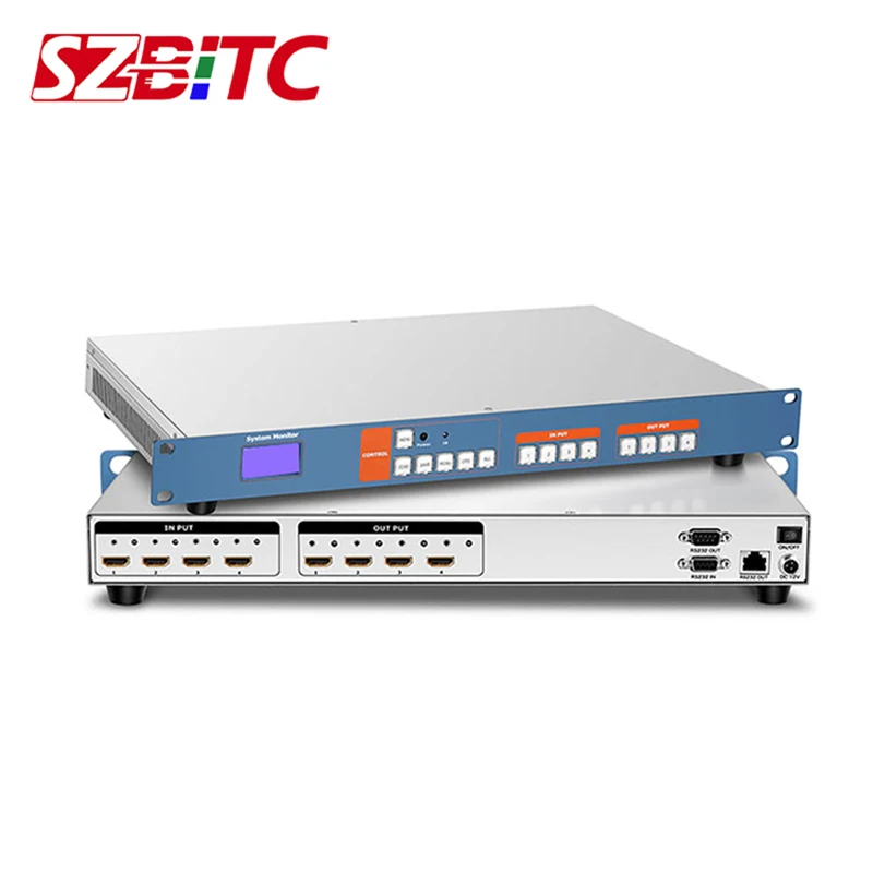 SZBITC UHD HDMI матрица 4X4 4k/2K коммутатор 4 в выхода 3D EDID видео дисплей Авто RS232 ИК пульт