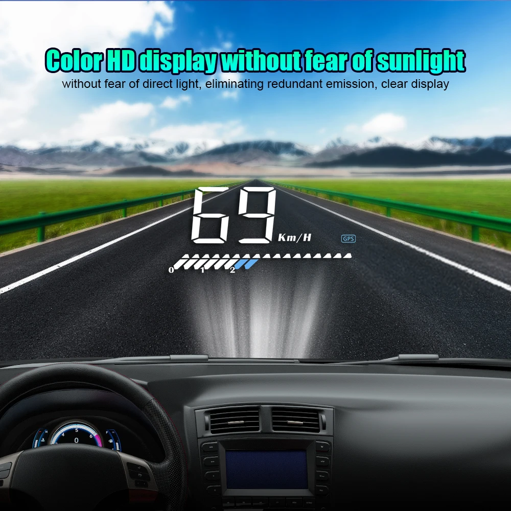 Универсальное двойное Автомобильное зарядное Системы HUD Дисплей OBD II/GPS Интерфейс