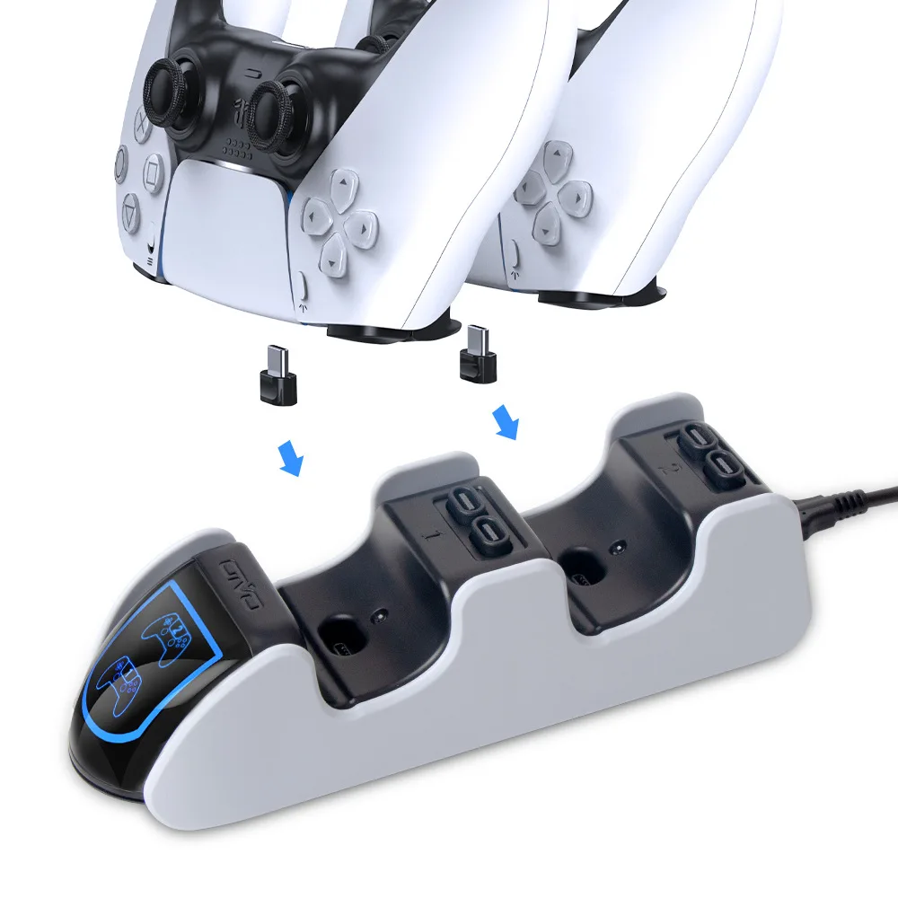 

Двойное быстрое зарядное устройство для контроллера Sony PS5, зарядная подставка с USB для игровой станции 5, держатель геймпада