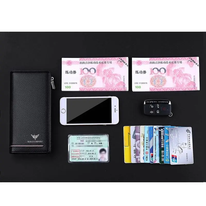 Luxury Brand Men Zipper Wallets Mens Purse Clutch Business Wallets WILLIAMPOLO 219