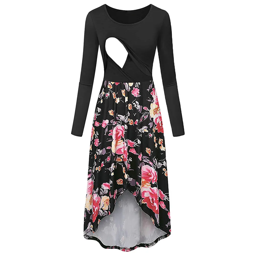 Women Pregnant Maternity Nursing Print Breastfeeding pregnancy dress Dress maternity clothes ropa mujer 2020 New style | Мать и ребенок