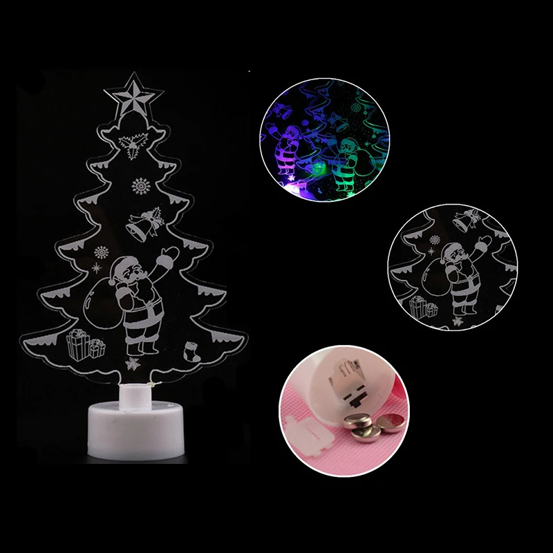 Мигающая Рождественская настольная лампа красочный акриловый светодиодный