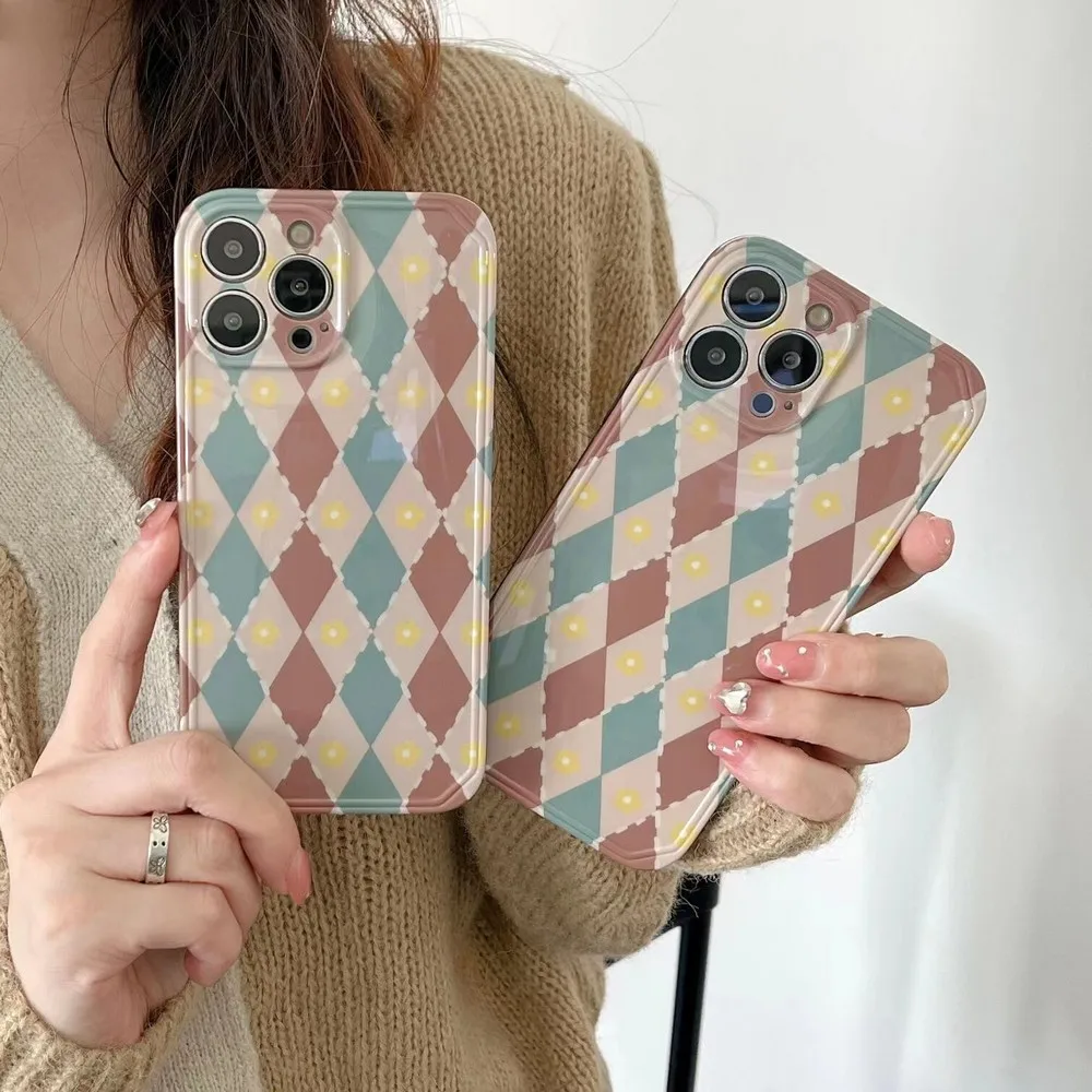 

Чехол с ромбами для iphone 7 8 8Plus 11ProMax 11 12Pro 12 13ProMax 13Pro 13 XS X XR XSMAX