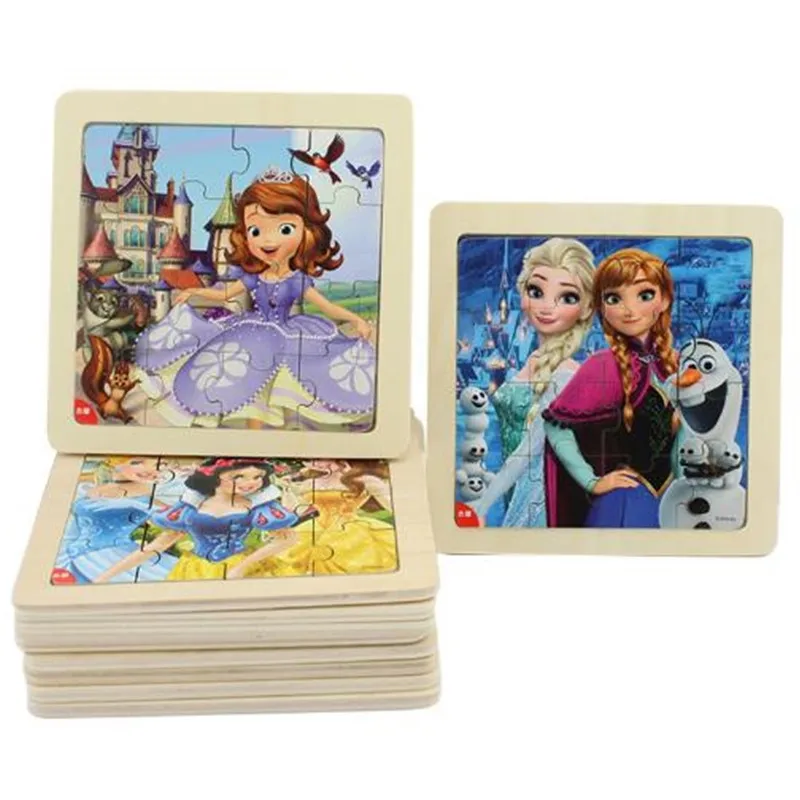 

Disney Princess Frame Laser Wooden Jigsaw Puzzle for 2-4 Years Old Child Girl Baby Child Intelligence Toys