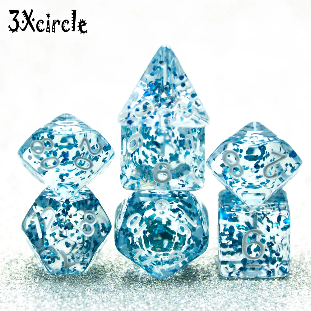7 шт./лот Dnd Rpg TRPG с блестящим эффектом набор цифровых игральных костей D4 6 8 10 10% 12 20