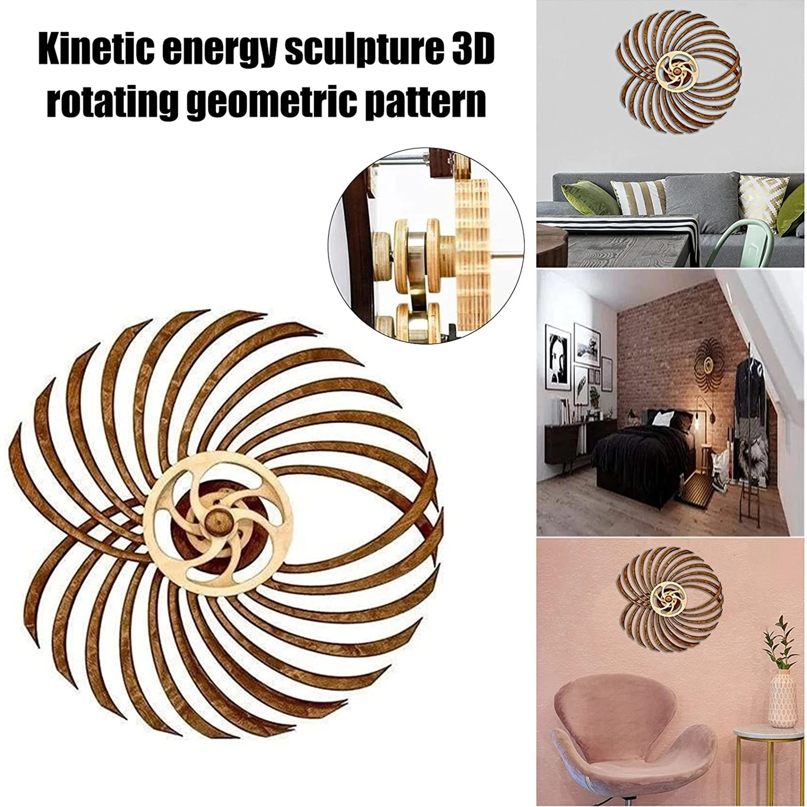 

Реверсивная 3d-статуя ручной работы, вращающаяся кинетическая энергия в стиле ретро, скульптура, вращающаяся, для украшения дома