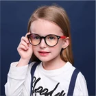 Детская Студенческая силиконовая оправа для очков, модная круглая оправа для очков при близорукости с защитой от синего цвета для мальчиков и девочек, TR90, F0226