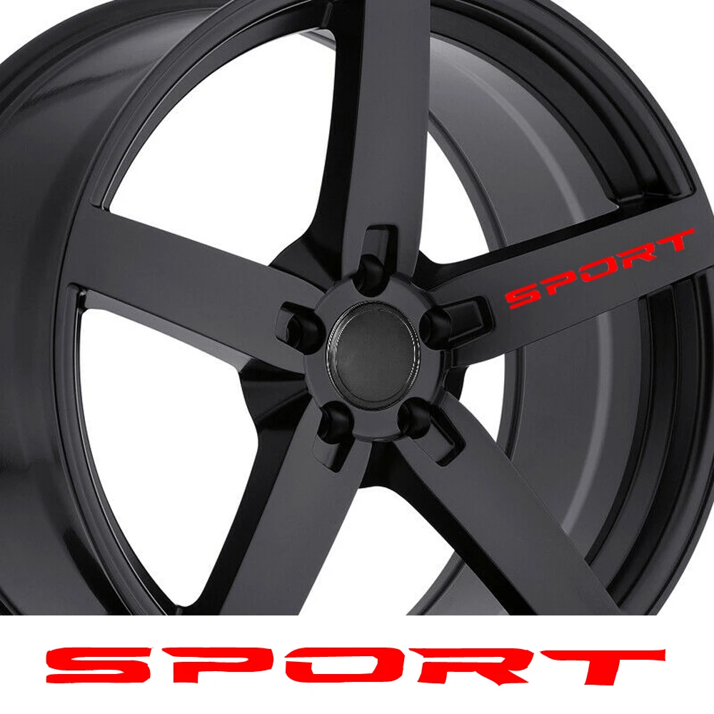 

4pcs Creative Racing SPORT Letter Sticker Auto Car Rims Wheel PET Decal Waterproof Car Styling Decoration Auto Accessories