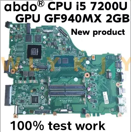 Материнская плата для ноутбука ACER E5-575G P259 DA0ZAAMB16E0 с процессором i5 7200U GPU GF940MX 2 ГБ 100%