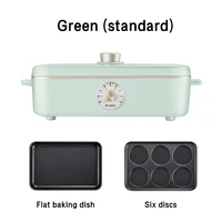 YUEWO 220V Multi-function electric barbecue stove hot pot iron plate barbecue plate cooking pot frying barbecue machine