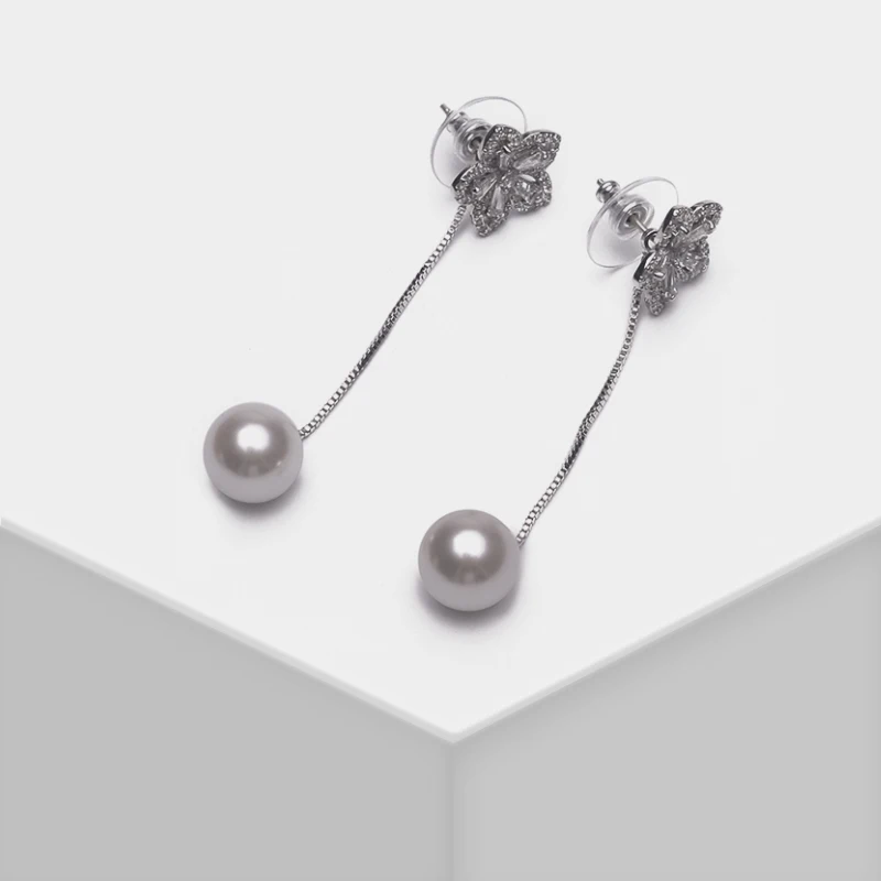 

Amorita boutique Five-pointed star mixed with artificial pearl drop earrings